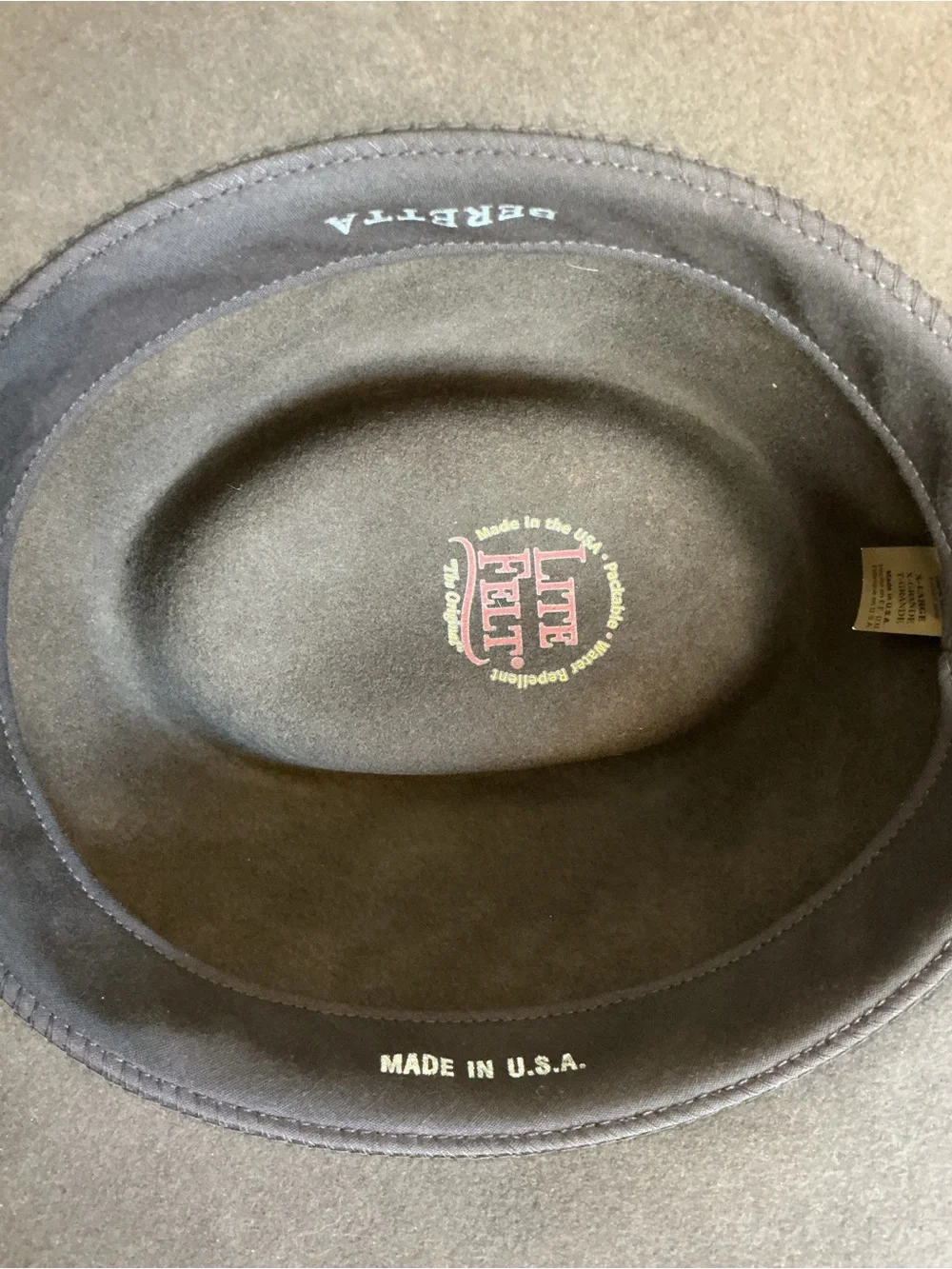 Beretta Life Felt 100% Wool Hat XL Made in USA Olive Brown Western Fedora EUC